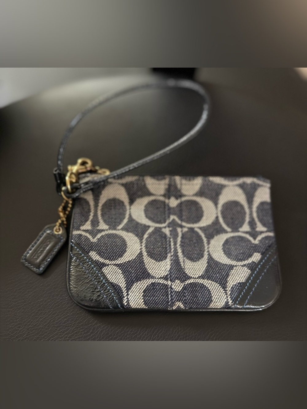 Coach Signature Jacquard Wristlet